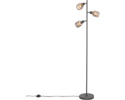 QAZQA noud - Design Vloerlamp | Staande Lamp - 3 lichts - H 150 cm - Zwart Goud - Woonkamer | Slaapkamer | Keuken