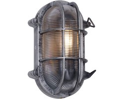 QAZQA noutica - Industriele Wandlamp voor buiten - 1 lichts - D 11 cm - Zilver - Industrieel - Buitenverlichting