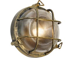 QAZQA noutica - Industriele Wandlamp voor buiten - 1 lichts - D 9 cm - Goud - Industrieel - Buitenverlichting