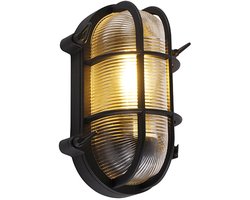 QAZQA noutica - Industriele Wandlamp voor buiten - 1 lichts - L 250 mm - Zwart - Industrieel - Buitenverlichting