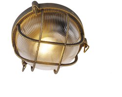 QAZQA noutica - Industriele Wandlamp voor buiten - 1 lichts - L 260 mm - Goud/messing - Industrieel - Buitenverlichting