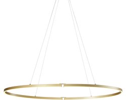 QAZQA ovallo - Design LED Hanglamp voor boven de eettafel | in eetkamer - 1 lichts - L 120 cm - Messing - Woonkamer | Slaapkamer | Keuken