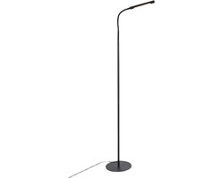QAZQA palka - Design Dimbare LED Vloerlamp | Staande Lamp met flexarm met Dimmer - 1 lichts - H 142.4 cm - Zwart - Woonkamer | Slaapkamer | Keuken