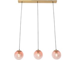 QAZQA pallon - Art Deco Hanglamp eettafel voor boven de eettafel | in eetkamer - 3 lichts - L 1000 mm - Roze - Woonkamer | Slaapkamer | Keuken