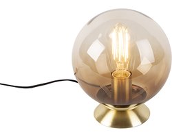 QAZQA pallon - Art Deco Tafellamp - 1 lichts - H 230 mm - Goud/messing - Woonkamer | Slaapkamer | Keuken