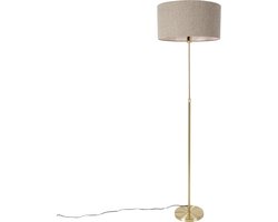 QAZQA parte boucle - Design Vloerlamp | Staande Lamp met kap - 1 lichts - H 173 cm - Goud/messing - Woonkamer | Slaapkamer | Keuken