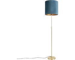 QAZQA parte fl - Klassieke Vloerlamp | Staande Lamp met kap - 1 lichts - H 1865 mm - Blauw - Woonkamer | Slaapkamer | Keuken