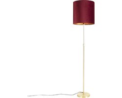 QAZQA parte fl - Klassieke Vloerlamp | Staande Lamp met kap - 1 lichts - H 1865 mm - Rood - Woonkamer | Slaapkamer | Keuken