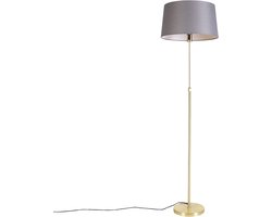 QAZQA parte fl - Landelijke Vloerlamp | Staande Lamp met kap - 1 lichts - H 1720 mm - Grijs - Woonkamer | Slaapkamer | Keuken