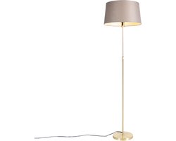 QAZQA parte fl - Landelijke Vloerlamp | Staande Lamp met kap - 1 lichts - H 1720 mm - Taupe - Woonkamer | Slaapkamer | Keuken