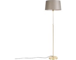 QAZQA parte fl - Landelijke Vloerlamp | Staande Lamp met kap - 1 lichts - H 1730 mm - Taupe - Woonkamer | Slaapkamer | Keuken
