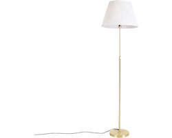 QAZQA parte fl - Landelijke Vloerlamp | Staande Lamp met kap - 1 lichts - H 1750 mm - Crème - Woonkamer | Slaapkamer | Keuken