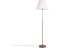 QAZQA parte fl - Landelijke Vloerlamp | Staande Lamp met kap - 1 lichts - H 1770 mm - Crème - Woonkamer | Slaapkamer | Keuken