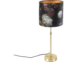 QAZQA parte - Klassieke Tafellamp met kap - 1 lichts - H 740 mm - Multicolor - Woonkamer | Slaapkamer | Keuken