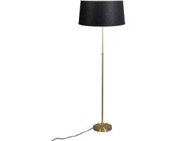 QAZQA Parte - Klassieke Verstelbare Vloerlamp | Staande Lamp - 1 lichts - H 168 mm - Zwart Goud - Woonkamer | Slaapkamer