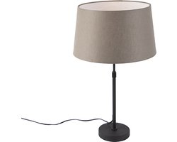 QAZQA parte - Landelijke Tafellamp met kap - 1 lichts - H 700 mm - Taupe - Woonkamer | Slaapkamer | Keuken