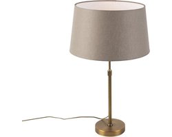 QAZQA parte - Landelijke Tafellamp met kap - 1 lichts - H 700 mm - Taupe - Woonkamer | Slaapkamer | Keuken