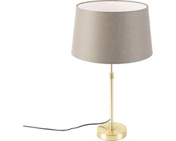 QAZQA parte - Landelijke Tafellamp met kap - 1 lichts - H 700 mm - Taupe - Woonkamer | Slaapkamer | Keuken