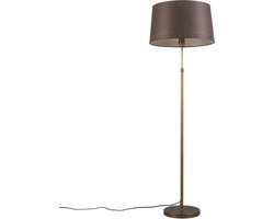 QAZQA Parte - Moderne Dimbare LED Smart Vloerlamp | Staande Lamp incl. wifi met Dimmer - 1 lichts - H 168 cm - Brons - Woonkamer | Slaapkamer | Keuken