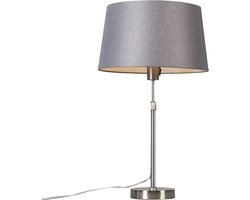 QAZQA Parte - Moderne Vloerlamp | Staande Lamp met kap - 1 lichts - H 700 mm - Staal - Woonkamer | Slaapkamer | Keuken
