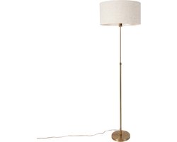 QAZQA parte stof - Design Vloerlamp | Staande Lamp met kap - 1 lichts - H 169 cm - Brons - Woonkamer | Slaapkamer | Keuken