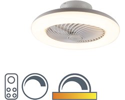 Qazqa Plafondventilator Clima Ø 55 cm wit