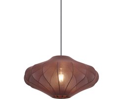 QAZQA plu - Design Hanglamp - 1 lichts - Ø 50 cm - Bruin - Woonkamer | Slaapkamer | Keuken