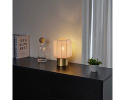QAZQA pluni - Japandi Tafellamp - 1 lichts - H 27 cm - Beige - Woonkamer | Slaapkamer | Keuken