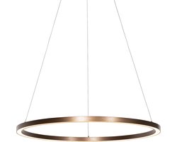 QAZQA Professional girello - Design Dimbare LED Hanglamp met Dimmer voor boven de eettafel | in eetkamer - 1 lichts - Ø 80 cm - Brons - Woonkamer | Slaapkamer | Keuken