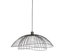 QAZQA pua - Design Hanglamp voor boven de eettafel | in eetkamer - 1 lichts - Ø 66 cm - Zwart - Woonkamer | Slaapkamer | Keuken