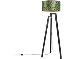 QAZQA puros - Klassieke Vloerlamp | Staande Lamp met kap - 1 lichts - H 1510 mm - Multicolor - Woonkamer | Slaapkamer
