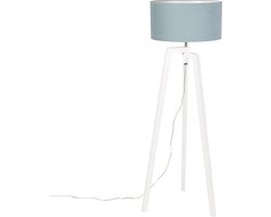 QAZQA puros - Landelijke Tripod | driepoot vloerlamp | Staande Lamp - 1 lichts - H 1450 mm - Blauw - Woonkamer | Slaapkamer | Keuken