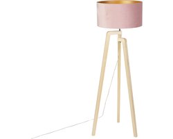 QAZQA puros - Moderne Tripod | driepoot vloerlamp | Staande Lamp - 1 lichts - H 1450 mm - Roze - Woonkamer | Slaapkamer | Keuken