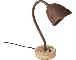 QAZQA Rax - Landelijke Tafellamp - 1 lichts - H 320 mm - Roestbruin - Woonkamer | Slaapkamer | Keuken
