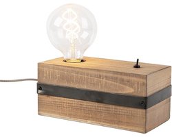 QAZQA reena - Industriele Tafellamp - 1 lichts - H 105 mm - Bruin - Industrieel - Woonkamer | Slaapkamer | Keuken