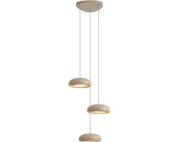 Qazqa retro hanglamp - Macaron - taupe, rond, 6-lichts, 47.5cm, ideaal als woonkamer lamp
