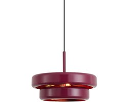 Qazqa retro hanglamp - Ophelia - paars, rond, 2-lichts, 42cm, ideaal als woonkamer lamp