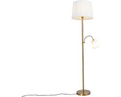 QAZQA retro - Klassieke Vloerlamp | Staande Lamp met leeslamp - 1 lichts - H 1597 mm - Brons - Woonkamer | Slaapkamer