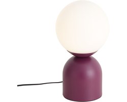 Qazqa retro tafellamp met glas - Pallon Trend - paars, max. 15W, geschikt voor led, 35cm, ideaal als slaapkamer en woonkamer lamp