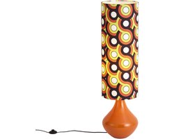 Qazqa retro vloerlamp - Mina - oranje, max. 15W, geschikt voor led, 112cm, ideaal als woonkamer lamp