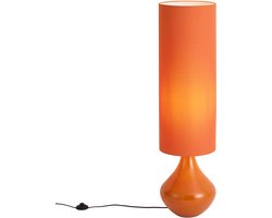 Qazqa retro vloerlamp - Mina - oranje, max. 15W, geschikt voor led, 112cm, ideaal als woonkamer lamp