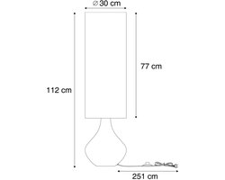 Qazqa retro vloerlamp - Mina - paars, max. 15W, geschikt voor led, 112cm, ideaal als woonkamer lamp