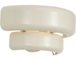 Qazqa retro wandlamp - Ophelia - beige, rond, max. 15W, geschikt voor led, 28cm, ideaal als hal en woonkamer lamp