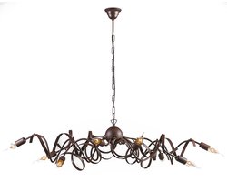QAZQA Ricciolo Hanglamp - Kroonluchter - 10 lichts - Roest/Bruin