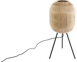 QAZQA riki - Oosterse Tripod/driepoot tafellamp - 1 lichts - H 63 cm - Beige - Woonkamer | Slaapkamer | Keuken