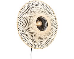 QAZQA rina - Oosterse Wandlamp voor binnen - 1 lichts - D 19 cm - Naturel - Woonkamer | Slaapkamer | Keuken