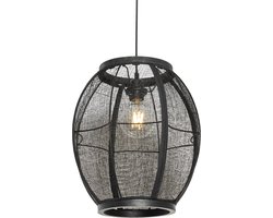QAZQA rob - Oosterse Hanglamp - 1 lichts - Ø 35 cm - Zwart - Woonkamer | Slaapkamer | Keuken