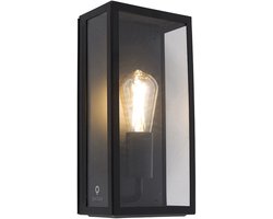 QAZQA Rotterdam Wandlamp - 1 Lichts - 16 cm - Zwart