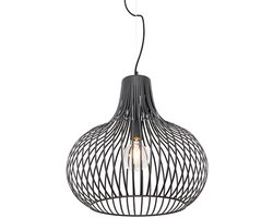 QAZQA saffira - Moderne Hanglamp - 1 lichts - Ø 480 mm - Zwart - Woonkamer | Slaapkamer | Keuken