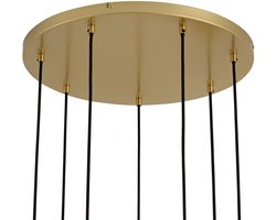QAZQA sandra - Art Deco Hanglamp voor boven de eettafel | in eetkamer - 7 lichts - Ø 72 cm - Goud/messing - Hal / Vide